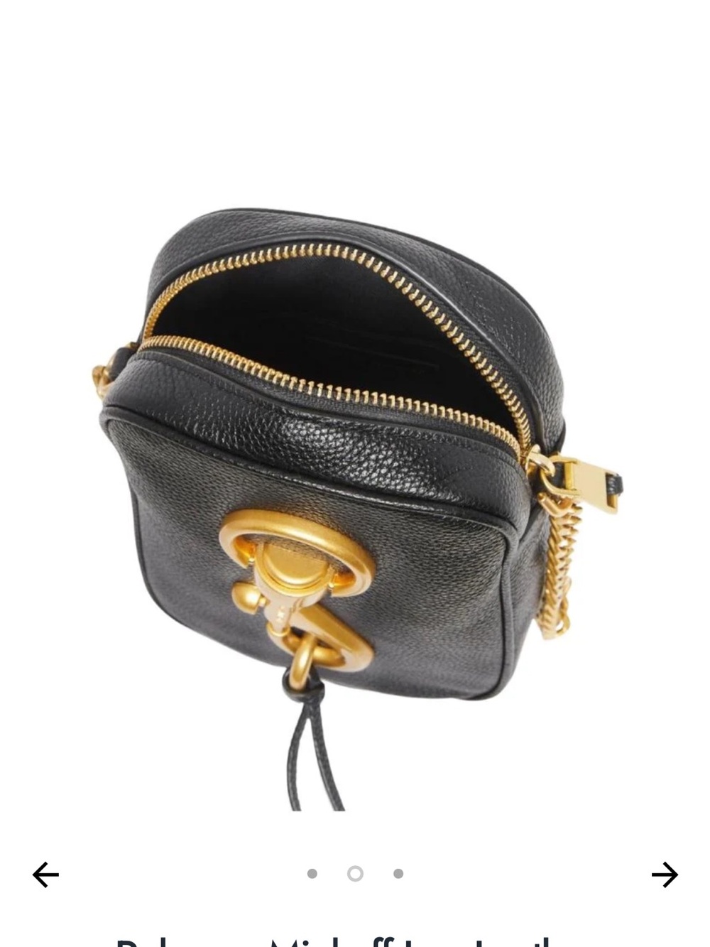 Rebecca Minkoff Black Pebbled Leather Mini Crossbody with Gold Hardware - Picture 2 of 9